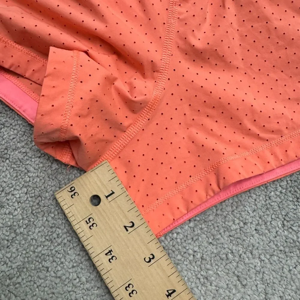 Lululemon Hotty Hot Running Shorts Women 4 Orange Perforated Athletic Active Run